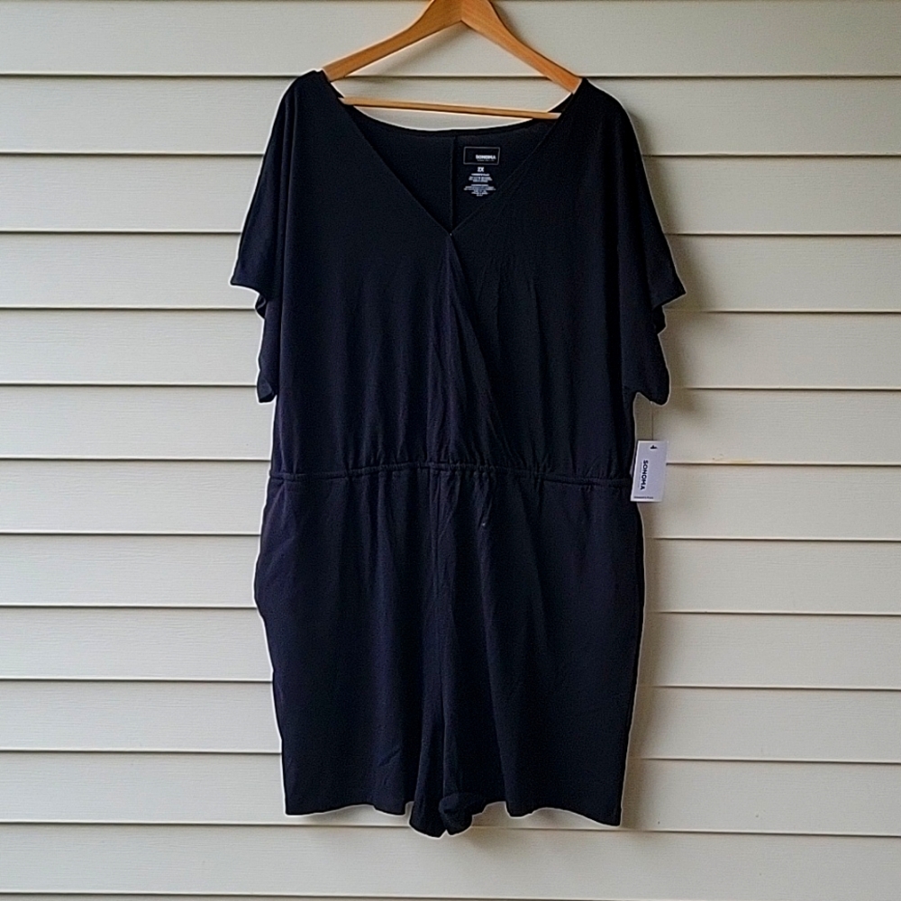 NWT Sonoma Black Romper Jumpuit Shorts  size: 2x